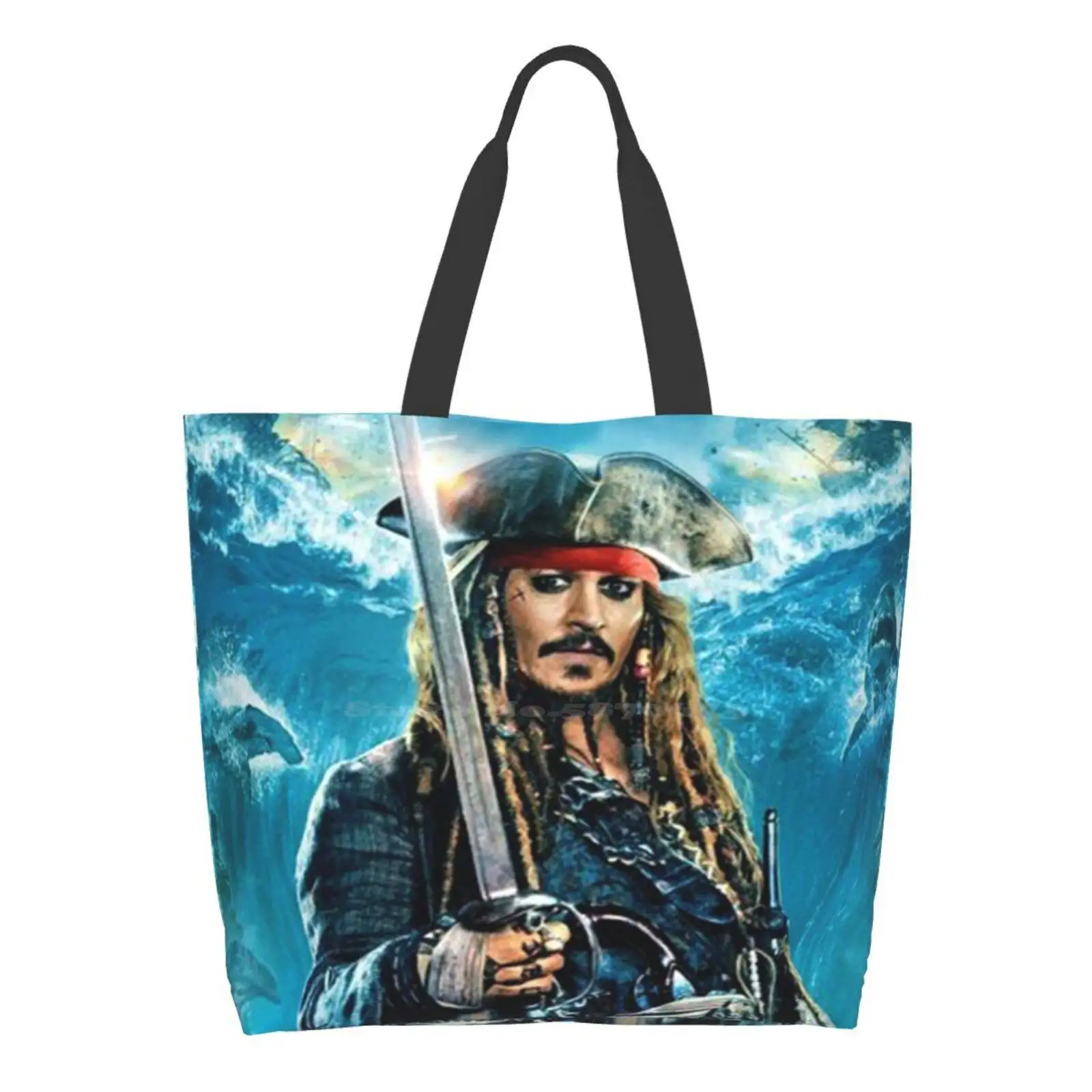 

Pirate Women Shopping Bag Girl Tote Large Size Pirate Pirates Caribbean Pirates Of The Caribean Movies Jacksparrow Johnny Depp