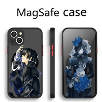 pandora hearts anime phone case transparent magsafe magnetic magnet for iphone 13 12 11 pro max mini wireless charging cover