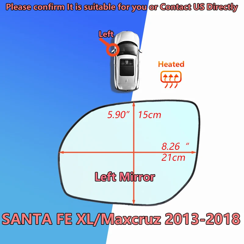 

Для Hyundai SANTAFE Grand GLS XL Limited SE Utility Premium Maxcruz 2013-2018 левое и правое боковое зеркало заднего вида с подогревом/B8030
