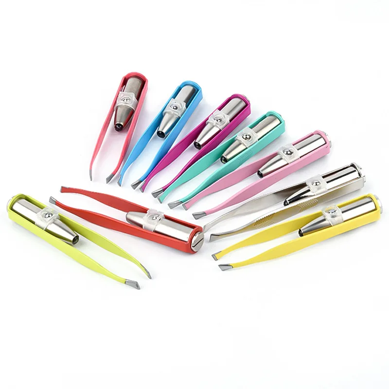 

1pcs Portable Stainless Steel Smart Design LED Eyebrow Tweezers Eyelash Eyebrow Eyes Hair Remover Tools Beauty Instrument