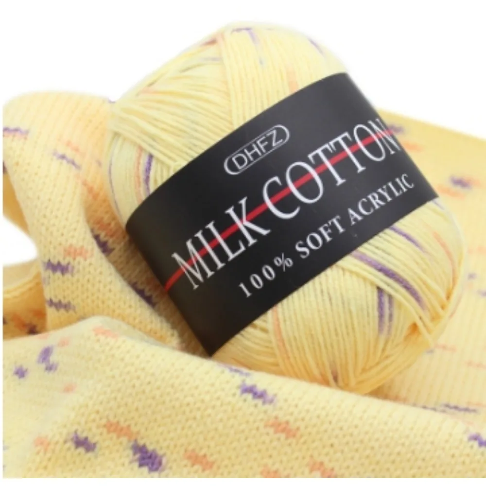 Various Colors of Smooth and Soft Milk Cotton Yarn DIY Hand Woven Baby Wool Craft Shawl Scarf Crochet Accessories