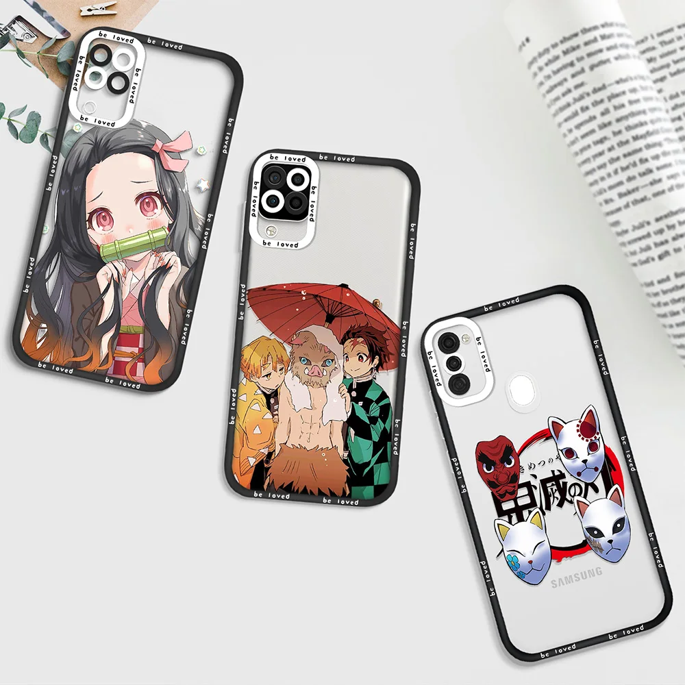

Clear Anime Demon Slayer Phone Case for Samsung A11 A12 A71 A21S A32 4G A52 A52S A53 5G A72 S22 Plus S22Ultra Soft Back Cover