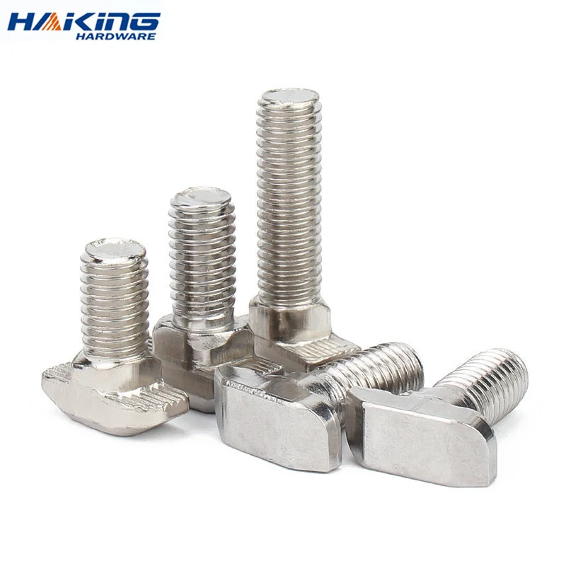 

10Pcs/lot Nickel Plated Steel M5 M6 M8 T Hammer Head Bolt Aluminum Connector Screws for EU20/ 30/ 40/4 5 Aluminum Profiles