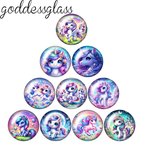 Стеклянные кабошоны Goddessglass круглые фото 10 шт.
