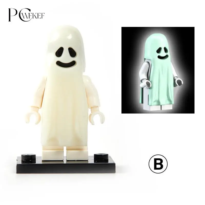 

Halloween Series Building Blocks Luminous Smiling Ghost Model Action Figures Building Blocks Children's Toys