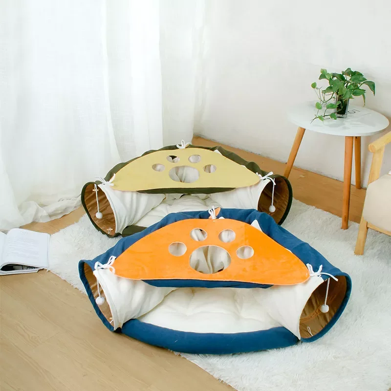 

Новинка 2023, плюшевый коврик для кошек Peekaboo, игрушка для домашних животных с подвесным шариком, многофункциональная Съемная Лежанка для дома...