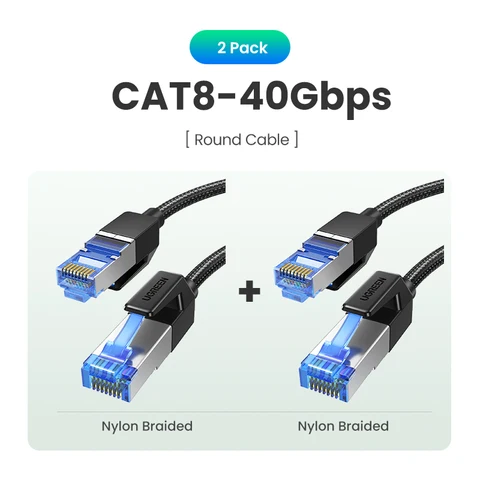 Кабель Ethernet CAT 8, из нейлона, сетевой кабель RJ45, 40 Гбит/с, 2000 МГц, для ноутбука, PS4, роутера, кабель локальной сети