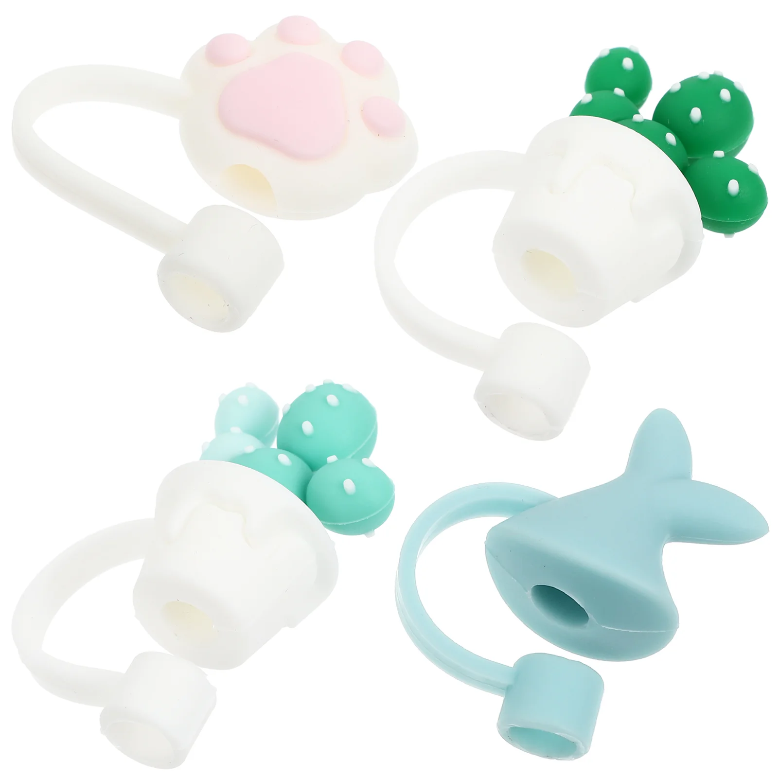 

4 Pcs Dust Plug Pipets Silicone Straw Protectors Glass Silicone Straw Plug Silicone Straw Lids Silica Gel Lovely Straw Plugs