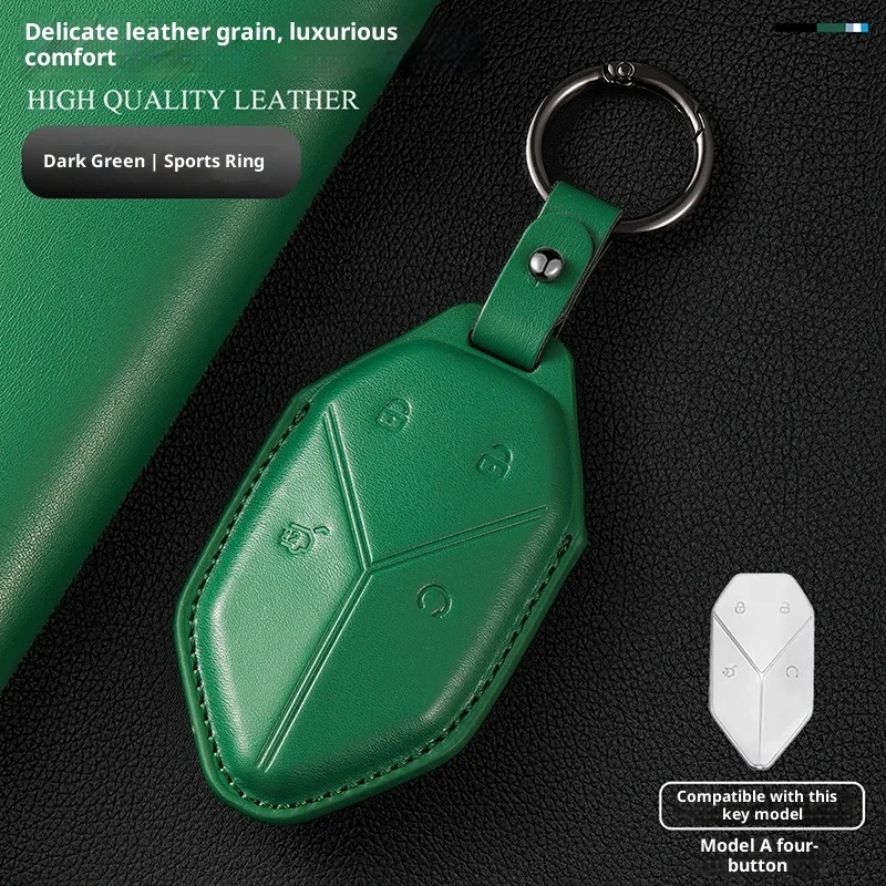 

Чехол для ключей из натуральной кожи, сумка для ключей для BYD DM-I Formula leopard 5 8 2024 2023, защитный комплект автомобильных аксессуаров