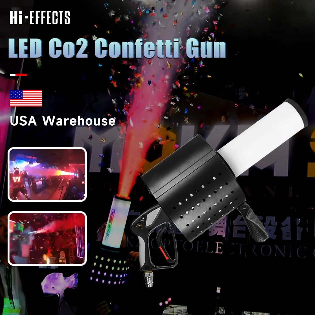 Confetti Co2 DJ Gun with LED Handheld CO2 Cannon Jet Machine Cryo Co2 Blasters Wedding Party Confetti