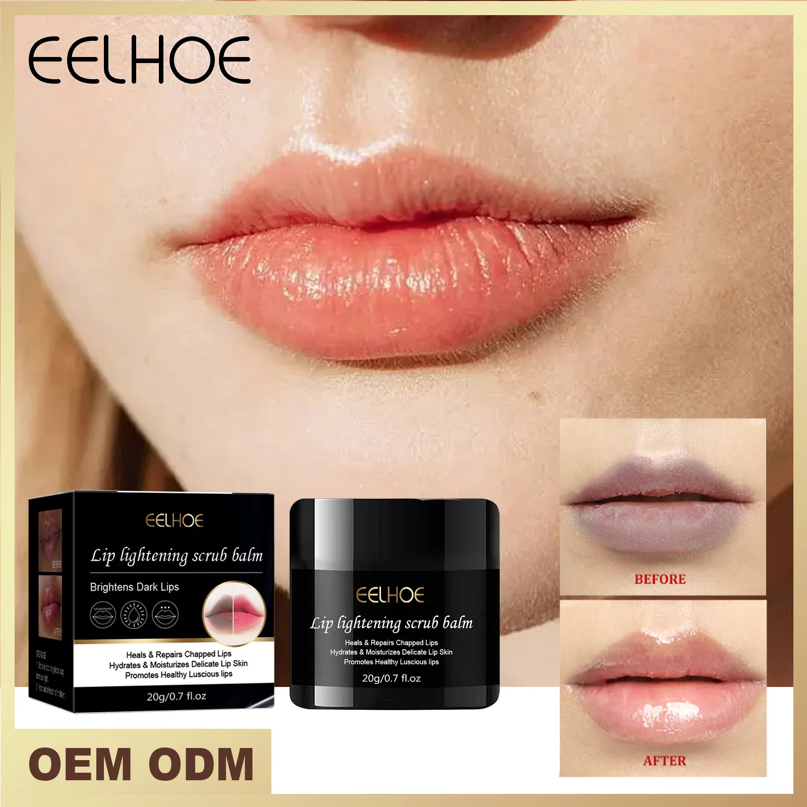 

EELHOE Lip Lightening Scrub Moisturizing Brighten Remove Black Lips Reduce Pigmentation Deep Nourishment Repair Lip Exfoliating