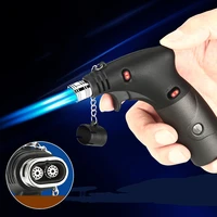 unusual two turbo torch lighter jet cigar dedicated metal gas lighter 1300c windproof pipe smoking accessories gadget for men