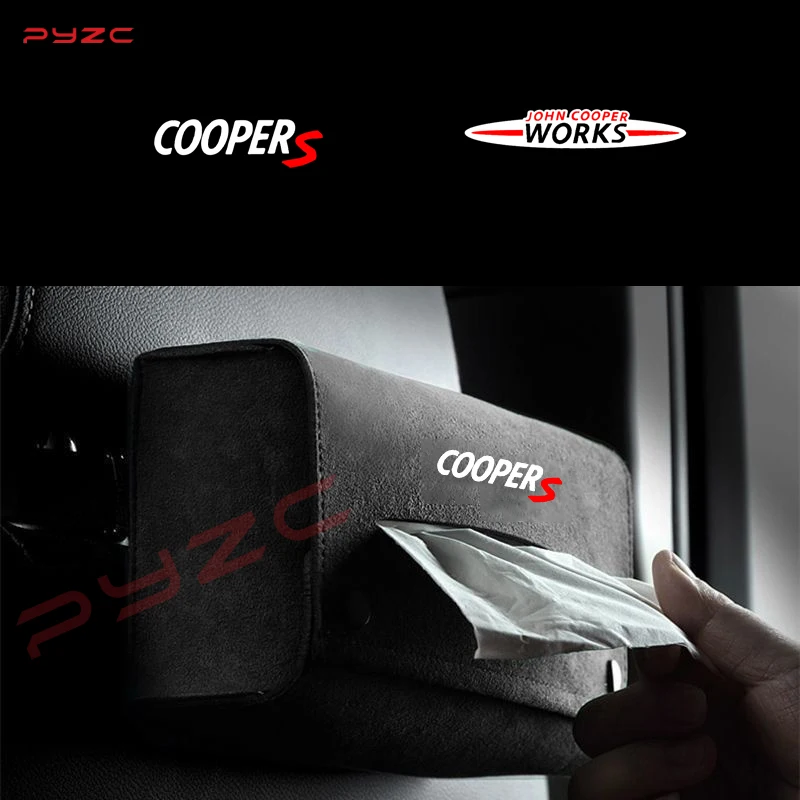 Замшевая автомобильная коробка для салфеток крышка бумажная хранения Mini Cooper WORKS