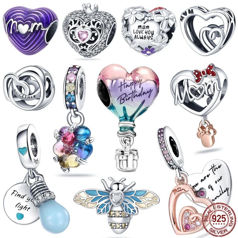 

2022 New Luminous Bulb Butterfly Charm 925 Sterling Silver Fashion Charm fit Original Pandora Bracelet DIY Jewelry Gifts