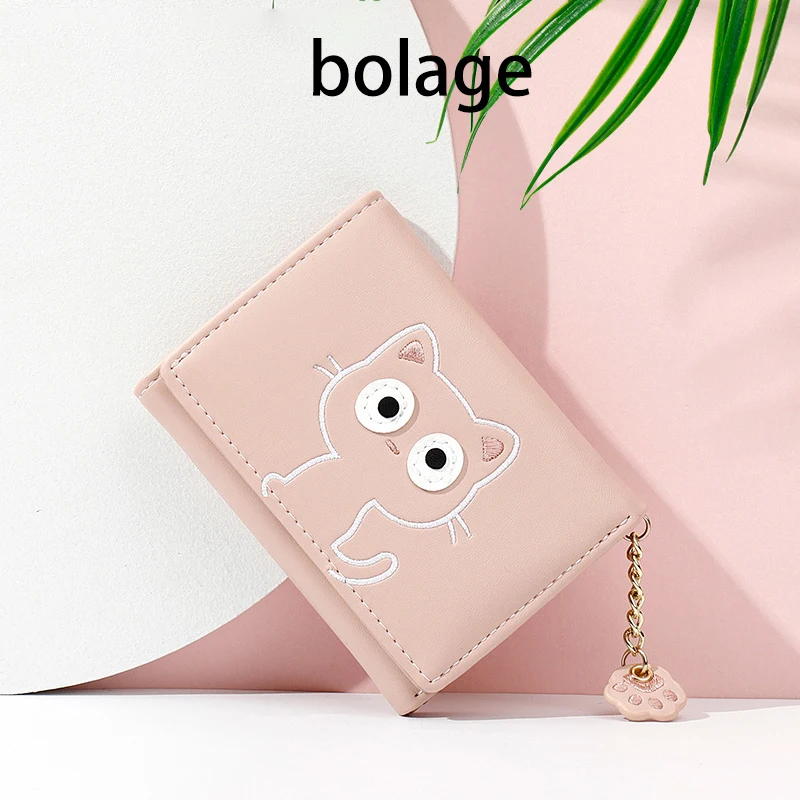 

New cartoon cute wallet women's short pu tri-fold girls small wallet wallet ladies coin purse