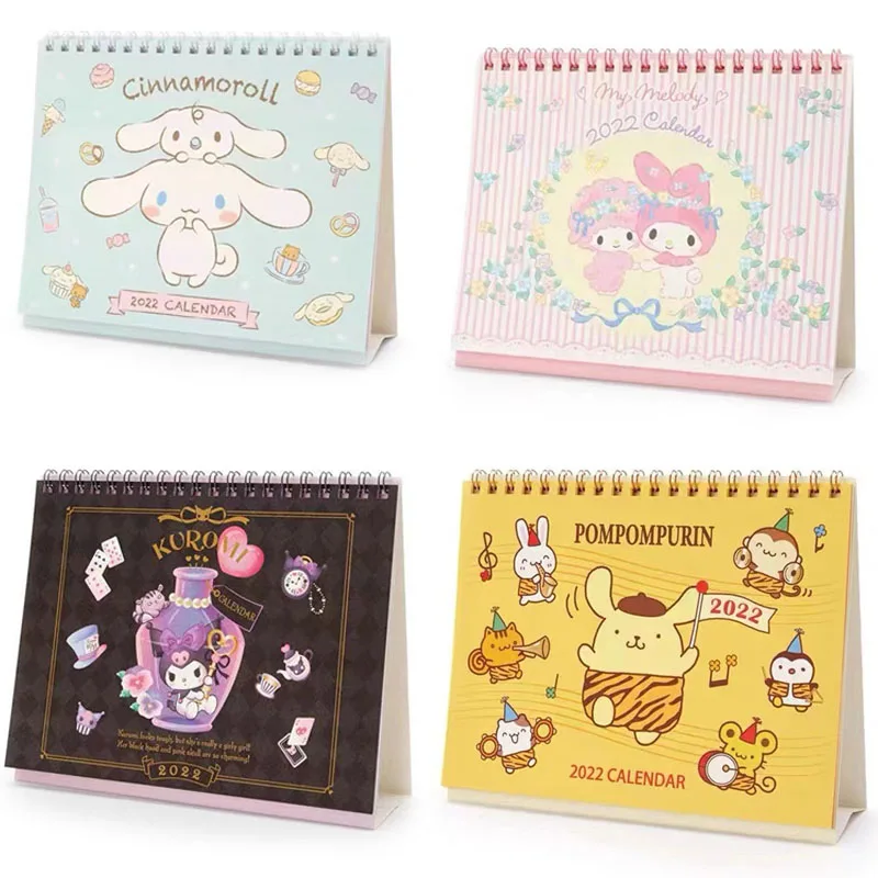 Kawaii Sanriod Anime Kuromi Melody Cinnamoroll Desktop Calendar Dual Daily Schedule Table Planner Yearly Agenda Organizer Office