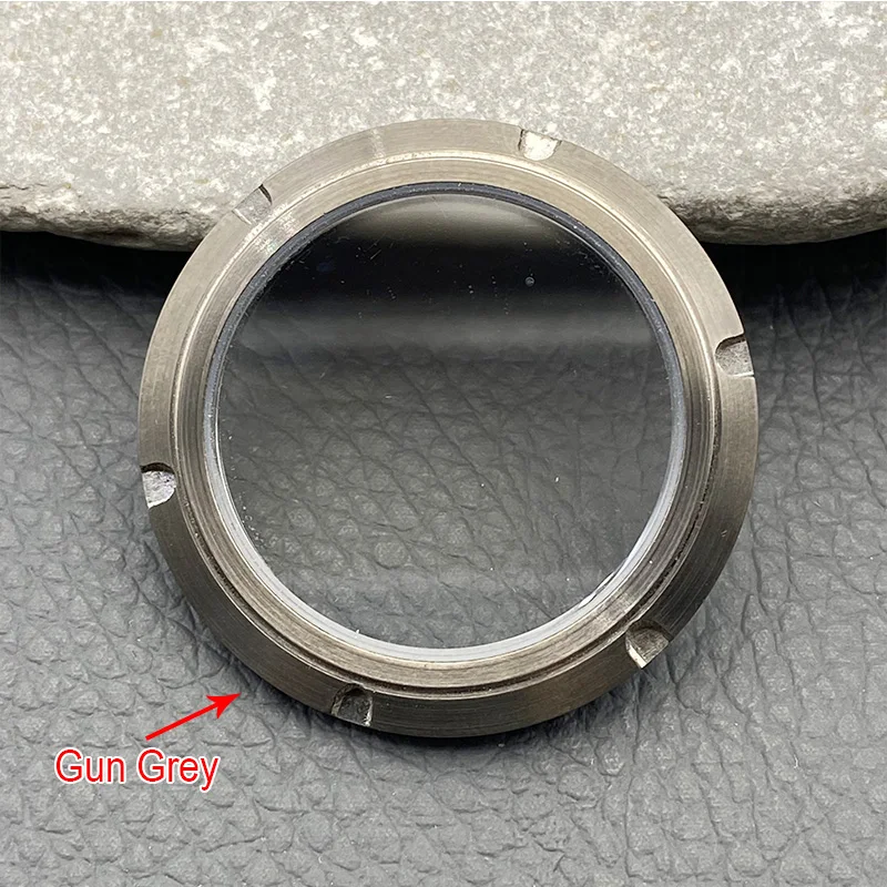 Фото Gun Grey NH35 Caseback Mod Прозрачное стекло Сапфировая задняя крышка Подходит для SKX007 Черепаха Тунец Самурай NH35 Механизм Корпуса часов на заказ №3