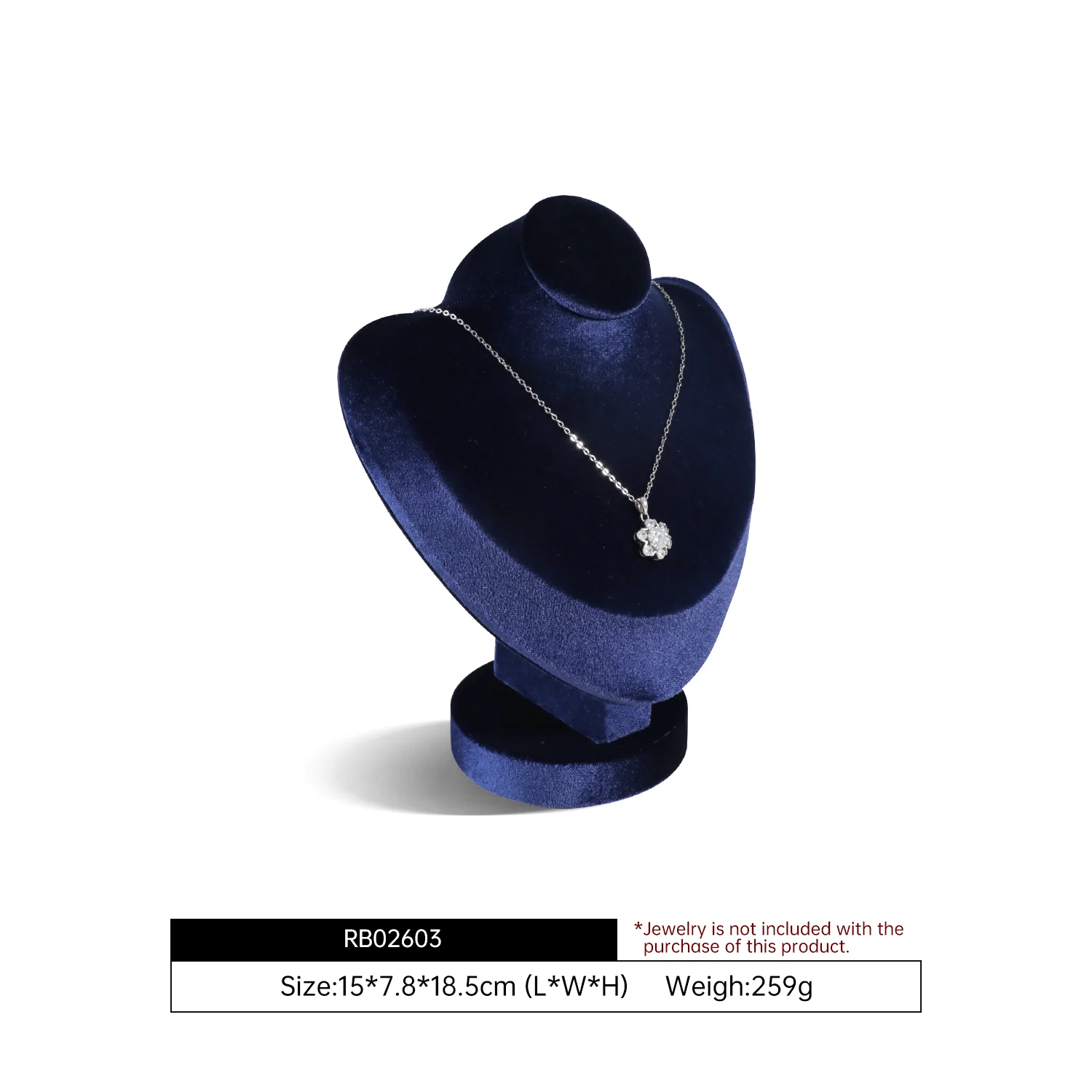 

Yinbeini Высококачественная бархатная подставка для ожерелья, реквизит для демонстрации ювелирных изделий для выставки ювелирных изделий RB026