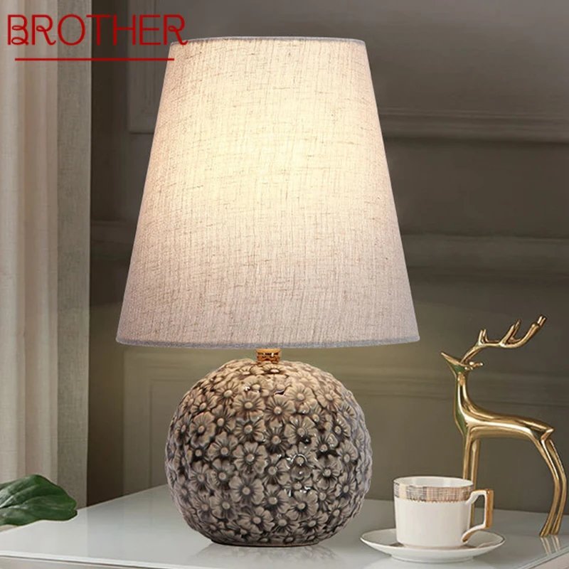 

BROTHER Contemporary Table Lamp LED Creative Ceramics Dimmer Desk Light For Home Living Room Bedroom Bedside Decor