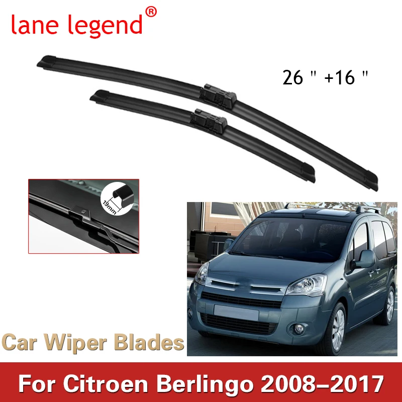 

Car Wiper Front Wiper Blades Set For Citroen Berlingo B9 2008 - 2017 2016 2015 2014 Windshield Windscreen 26"+16"