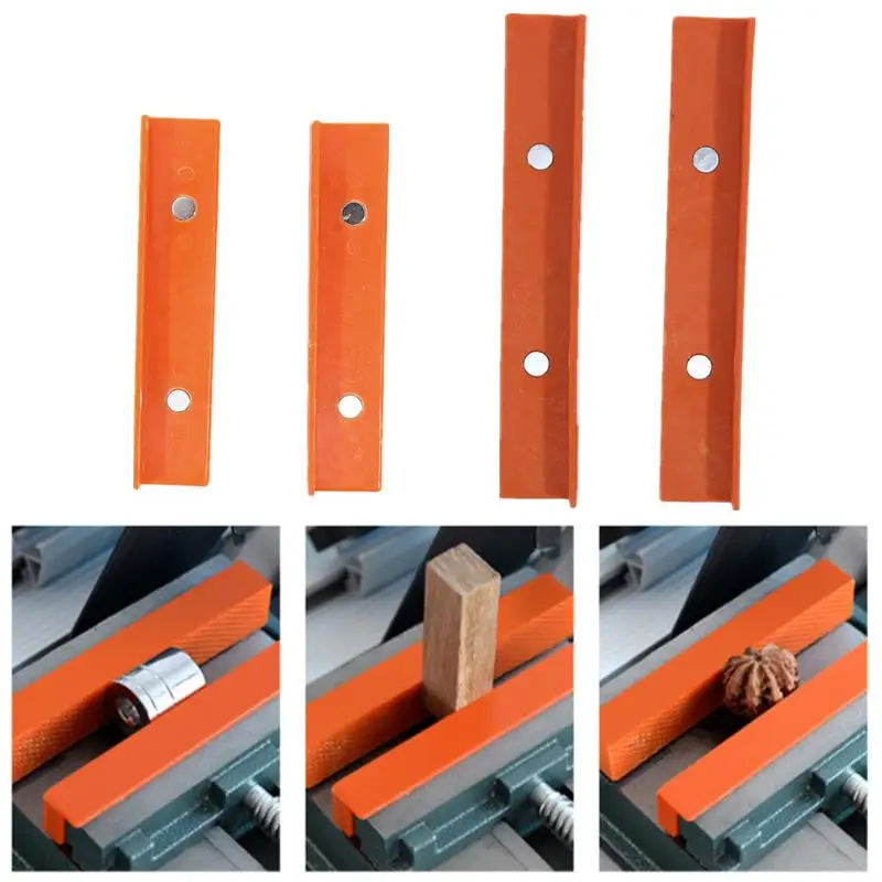 

2 шт., набор магнитных накладок с несколькими канавками, 4/5/6 дюймов, мягкие губки, защитные полоски, нейлоновый материал для металлообрабатывающих настольных тисков