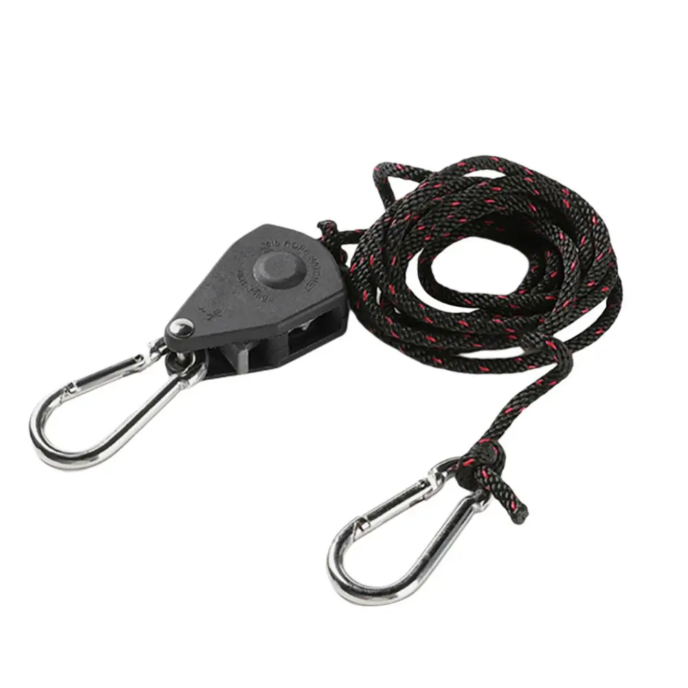

1PC 1/4 Inch Stainless Steel Pulley Adjustable Pulley Sling Lifting Rope Ratchet Hook LED Grow Light Hangers