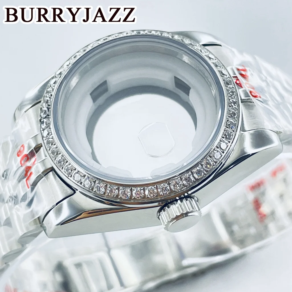 BURRYJAZZ 31 мм NH05 NH06 серебряные однотонные часы из нержавеющей стали с сапфировым