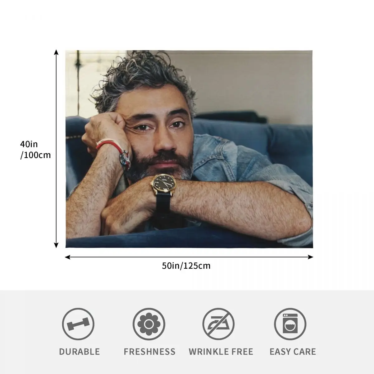 Фото Плед Taika Waititi, уютное теплое одеяло для декора спальни №4