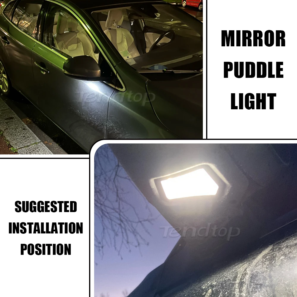 Светодиодный светильник под боковым зеркалом для Volvo V40 V50 C30 C70 S40 S60 S80 V70 XC70 XC90 Jaguar XJ