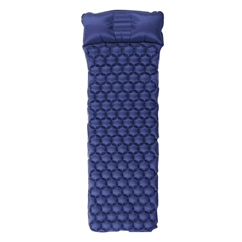 

Надувной туристический коврик, легкий водонепроницаемый матрас для кемпинга, с подушкой, темно-синий цвет, для пешего туризма