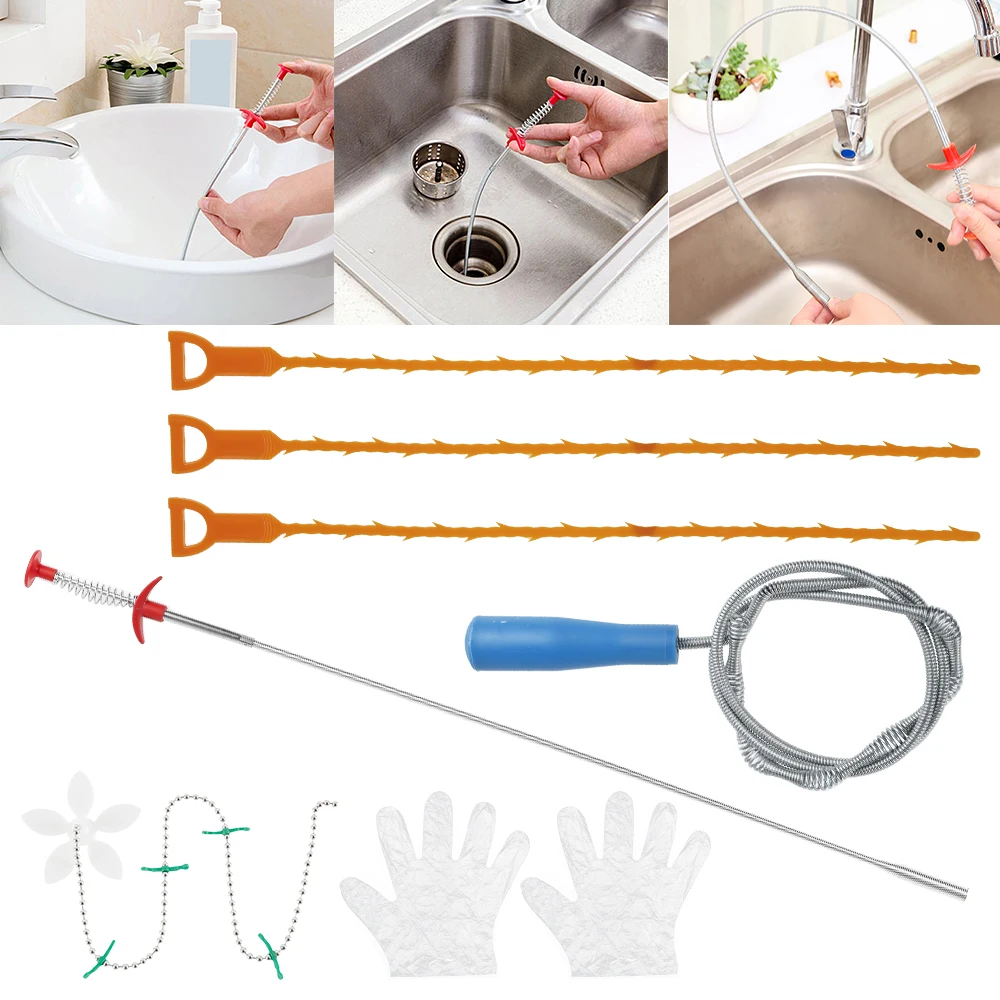 

Инструмент для удаления засора, стопор с шнеком для удаления волос