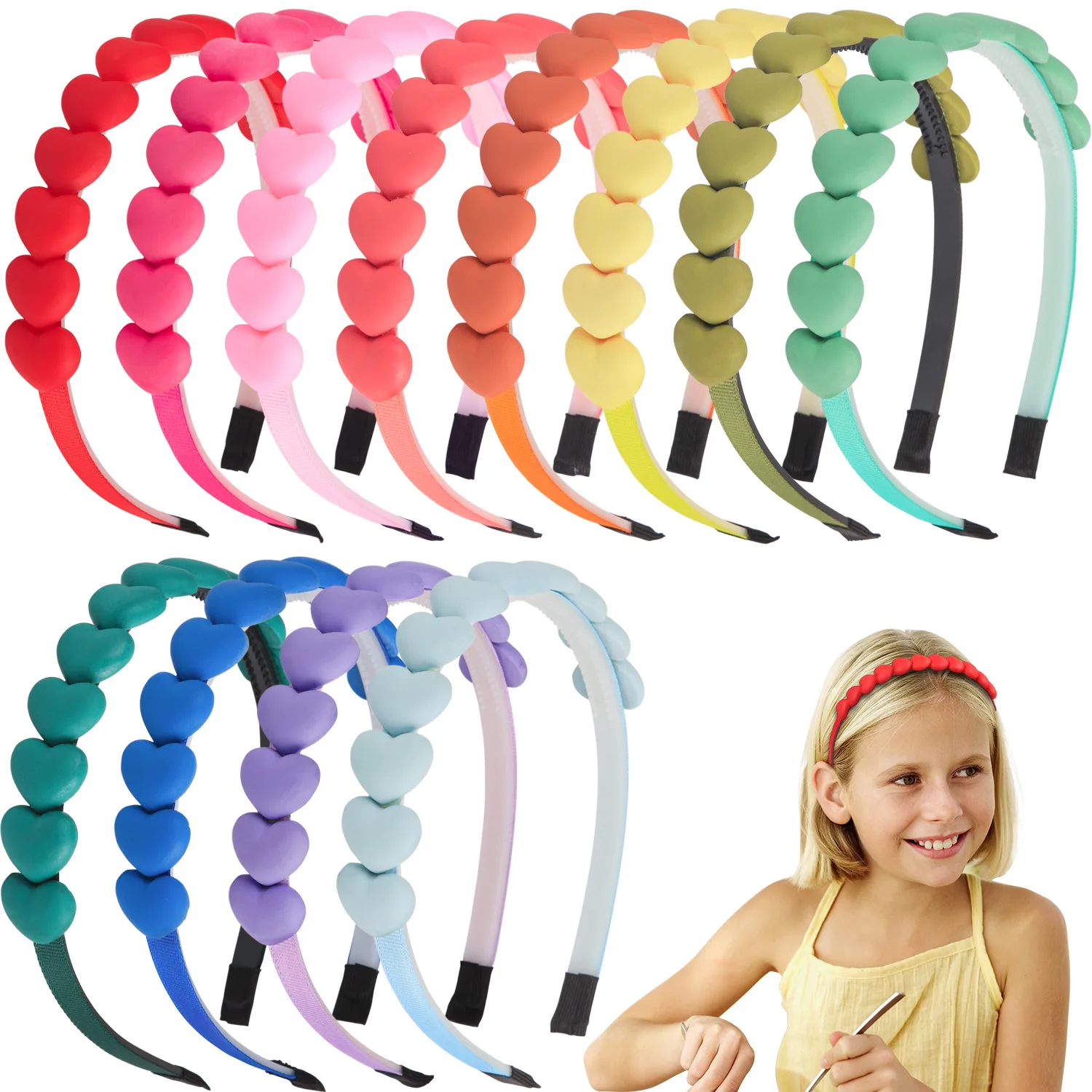 

New Love Hair Hoop Cute Children Not Tie The Head Head Hoop Hair Clip Korean Kids Cartoon Headwear Hair Accessories Gift