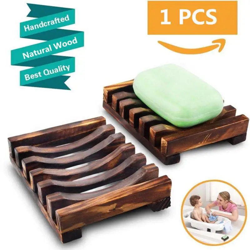 

Prevent Mildew Bamboo Soap Holder Drain Box Soap Rack Wooden Natural Wooden Soap Dish Bathroom Accessories Sets Soap Box