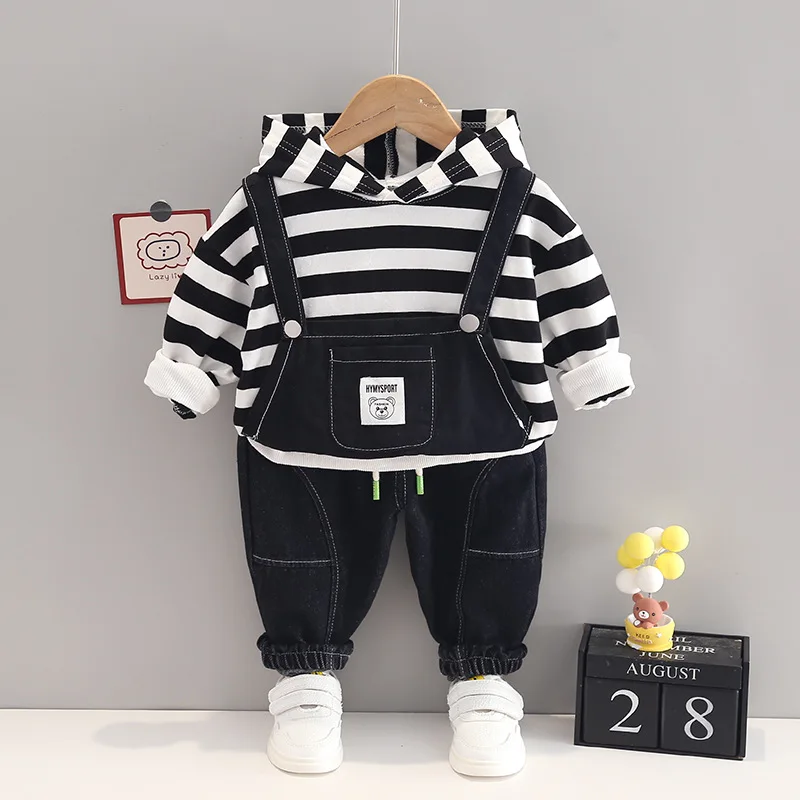 

1-6T Toddler Kid Baby Boys Girls Clothes set Autumn Winter Hooded Hoodies Sweatshirt Jeans Denim Pant suit Fashion Outfits set