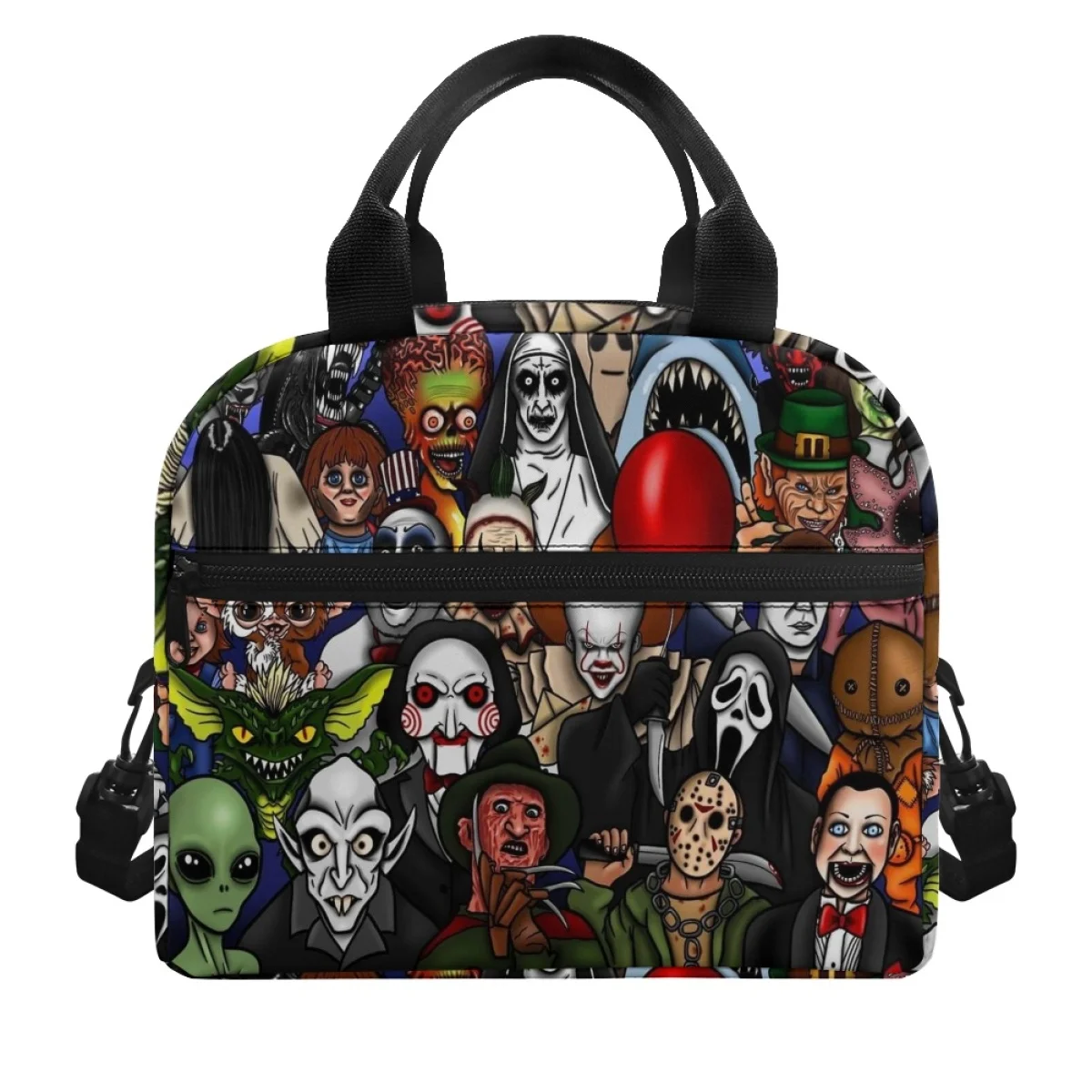 

Horror Movie Clown Jason Voorhees Hellraiser Friends Pattern Grils Boys Mulit Large Capacity Insulated Lunch Bag Custom Image