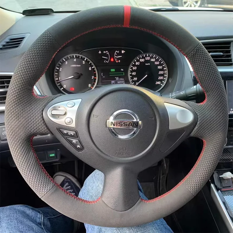 Сшитый вручную нескользящий высококачественный замшевый чехол на руль