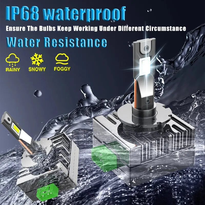 Carshark D1s D3s D4s D2s Светодиодные Лампы Для Фар Canbus 100w 60000lm Супер Яркие 1:1 Ксеноновые