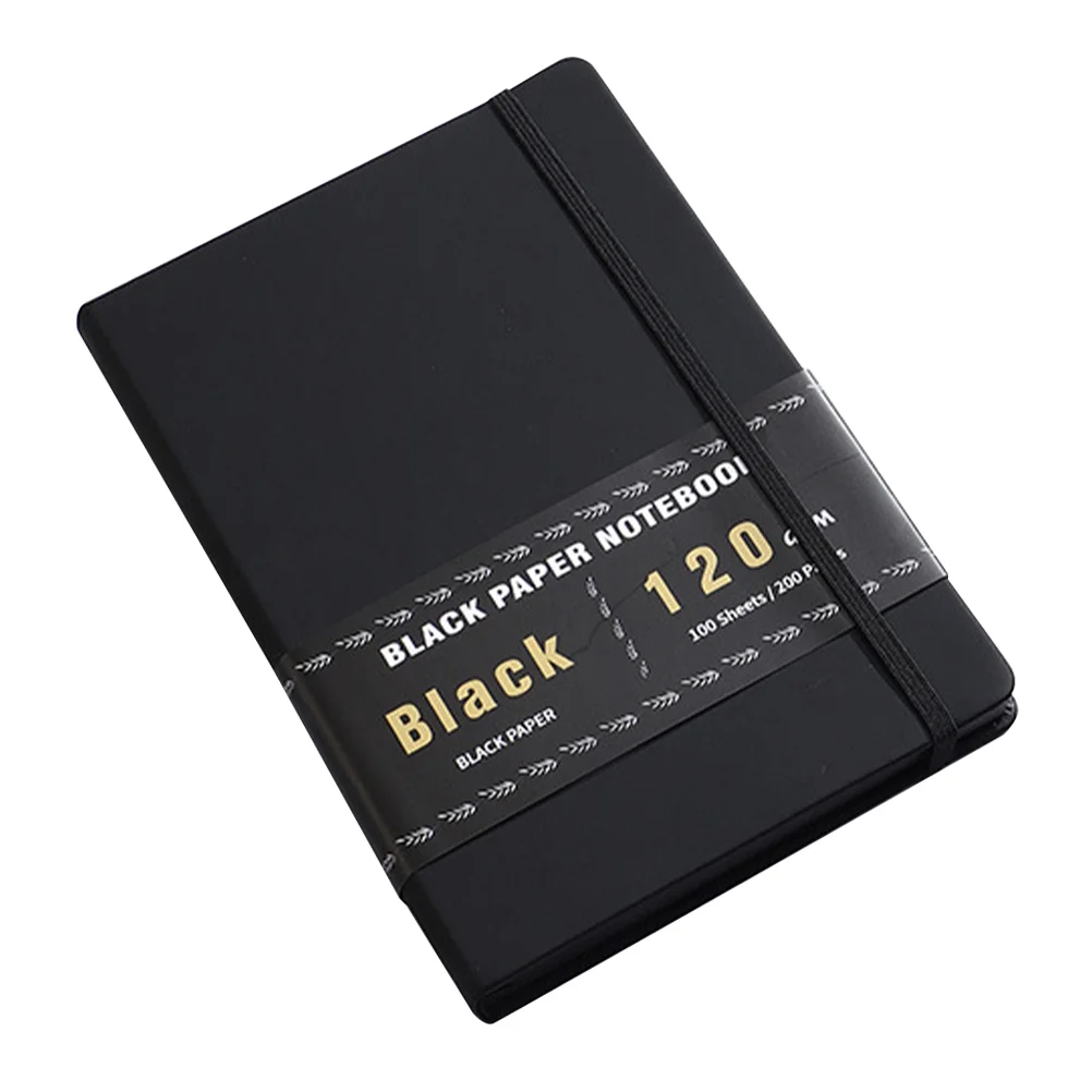 Журнал с пустой страницей блокнот из черной бумаги меморандум для дорожных