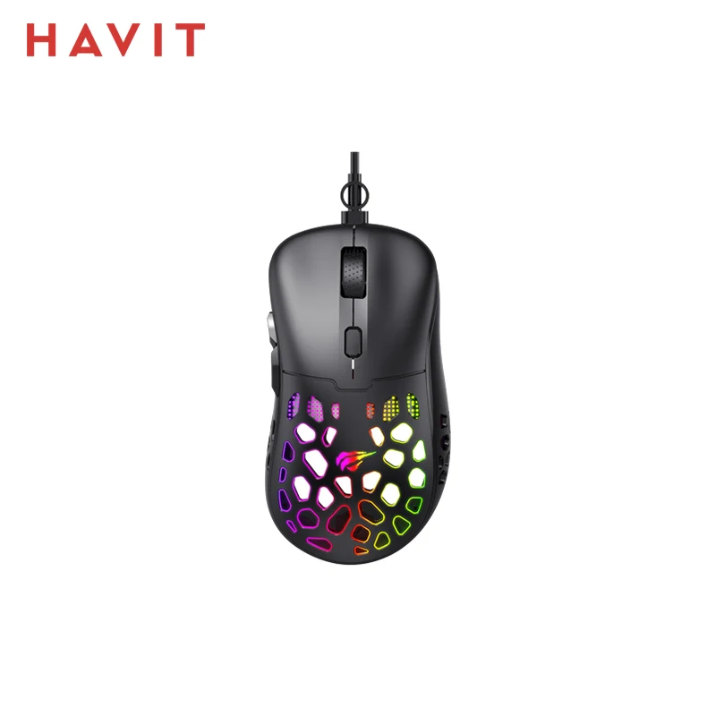 Havit MS955 RGB Беспроводная игровая мышь 12000 DPI оптический датчик сотовый корпус 6
