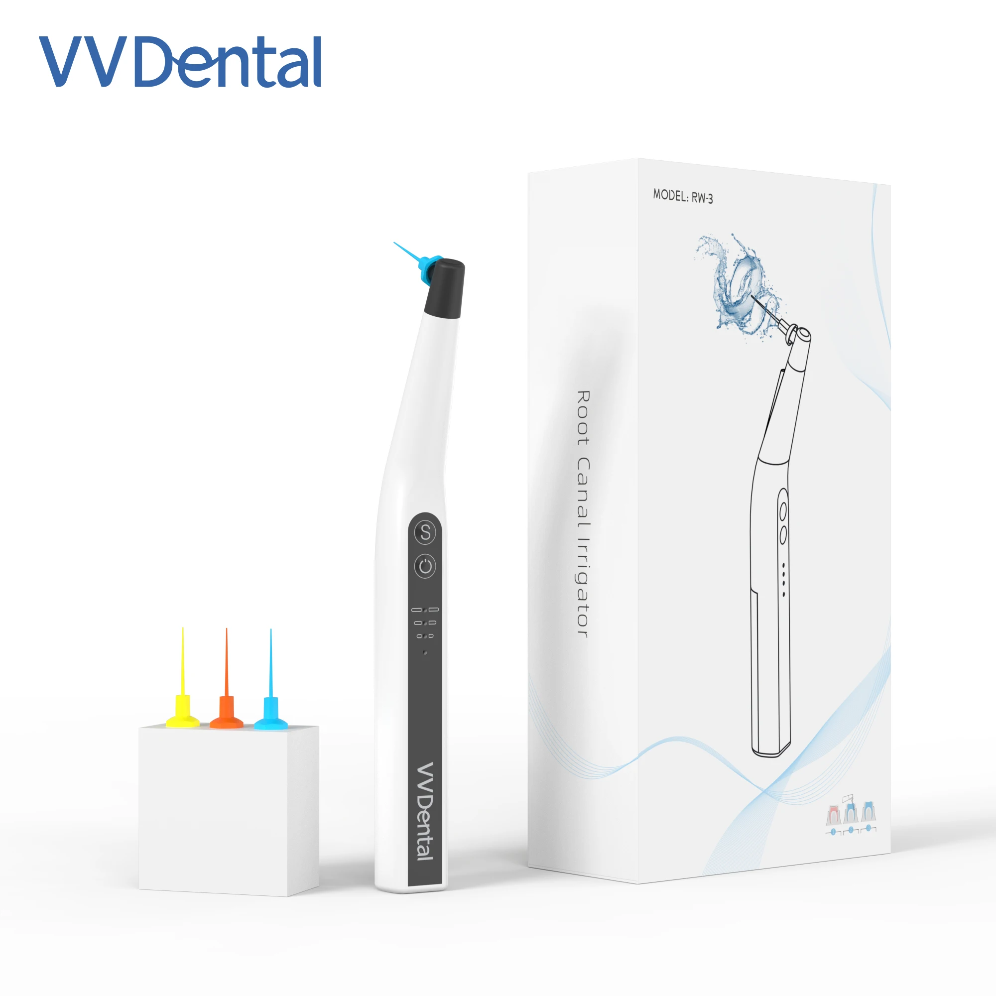 

VV Dental Basic Oral Sonic LED Irrigator With 60 PCS Tips For Root Canal Treatment Dentist Vibration Endo Cleaning Instrument