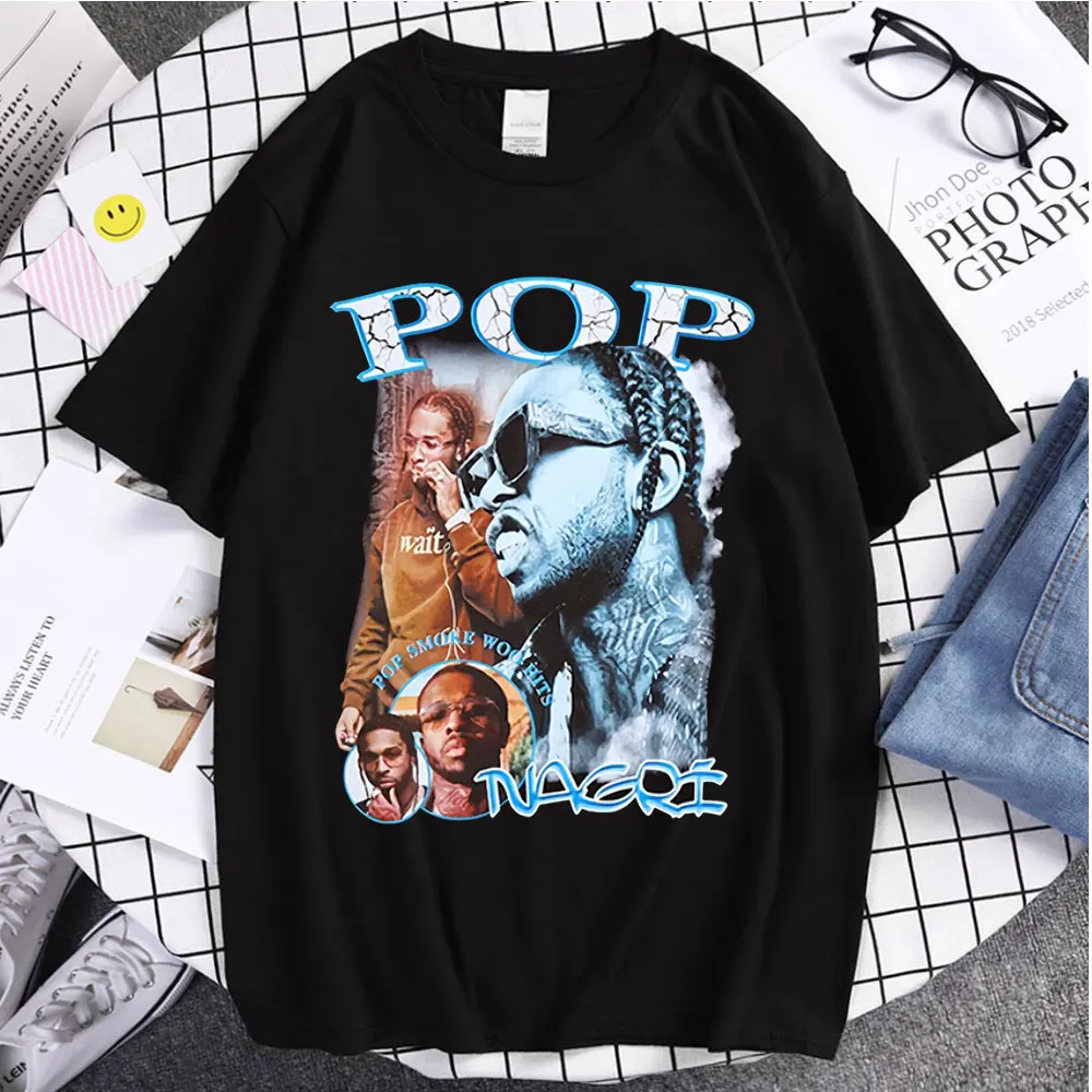 

Men Tops POP Smoke New Style Tee Classic Couple T Shirts Summer Funny Clothing Ulzzang Oversized Unsiex Casual Cotton T-shirt