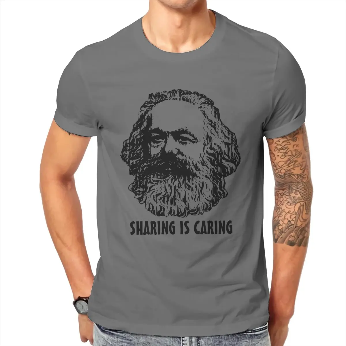 

Футболка Карла Маркса для мужчин, удобная хлопковая рубашка с коротким рукавом, с коммунистическим мемом, большие размеры