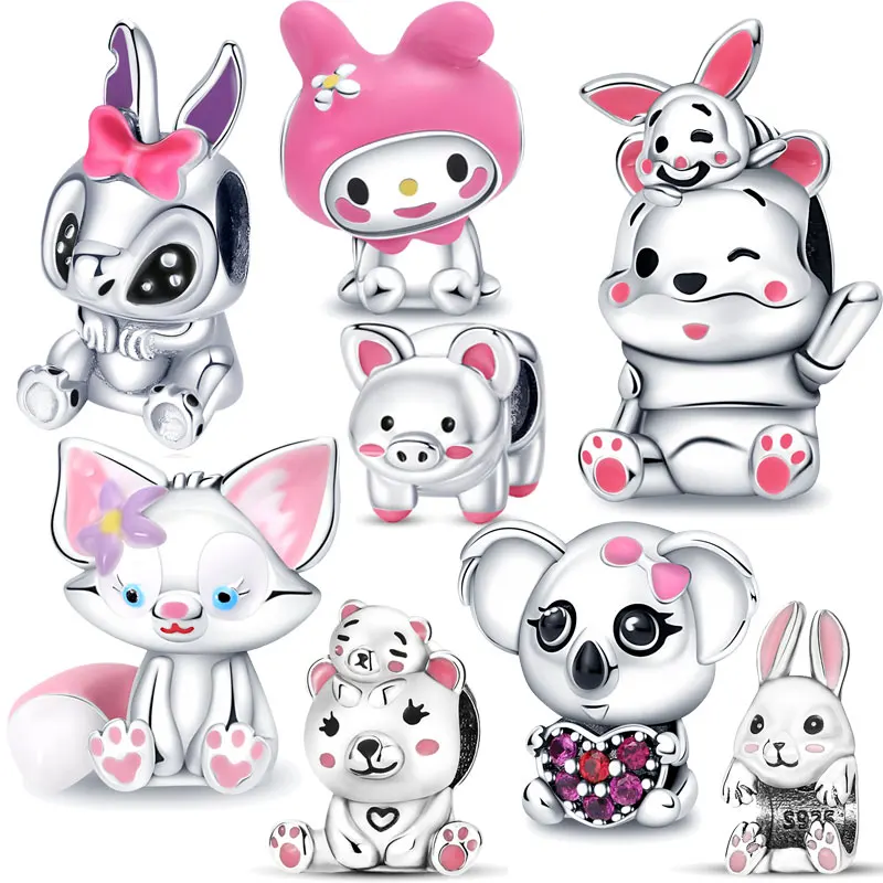 

Шарм-подвеска из серебра 925 пробы в виде животного, кошки, кролика