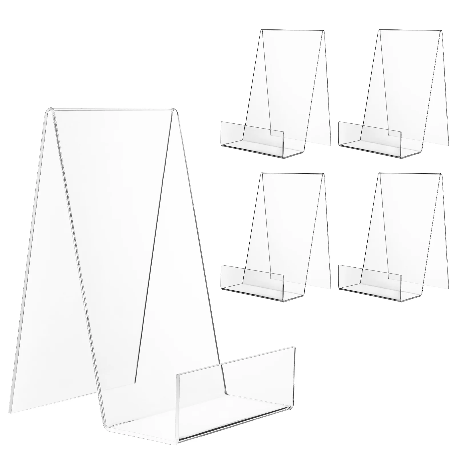 

5pcs Acrylic Book Holders Photo Album Stands Book Display Racks Transparent Photo Frame Racks