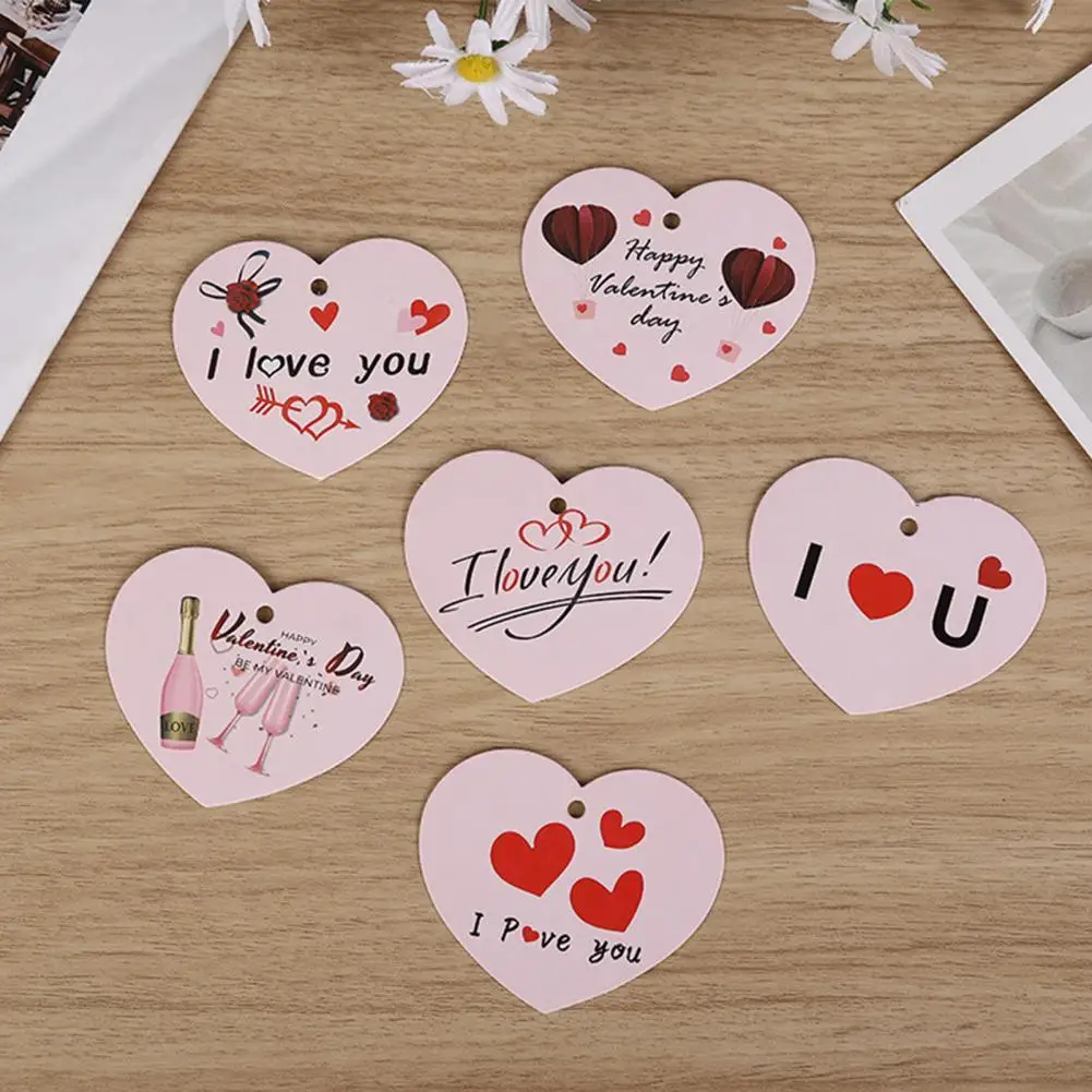 

Romantic Pattern Multi-Purpose Heart Shape Pink Paper Gift Tags for Wedding Wrapping Party