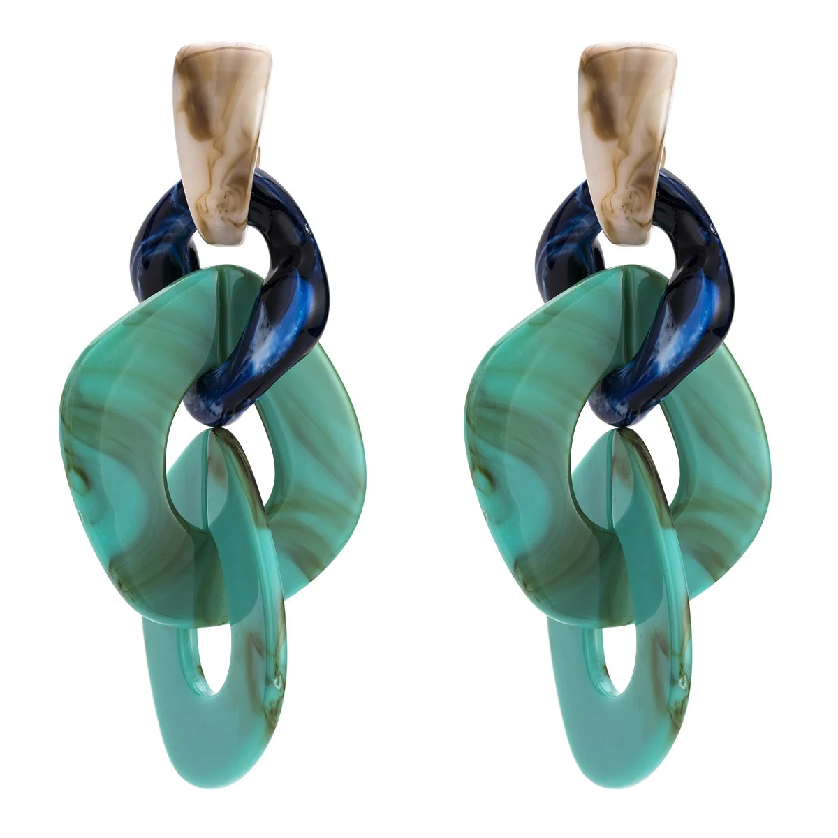 

Fashion Acrylic Geometric Long Dangle Earring For Women Girls Colorful Drop Of Link Shape Big Hanging Earring Gift Bohemia Style