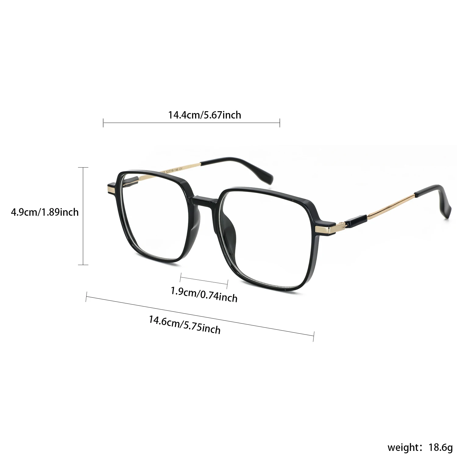 Квадратные очки с блокировкой синего света для мужчин и женщин черные большие