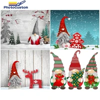 photocustom diy by number santa claus kits drawing on canvas painting by numbers christmas hand painted picture gift home decor