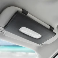 1pc car tissue box towel organizer pu leather visor type tissue holder auto interior storage decoration for car goods car decor