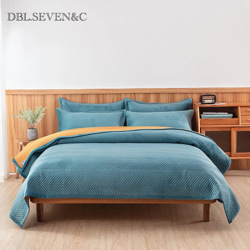 

Высококачественное двухстороннее стеганое покрывало DBL.SEVEN & C на постельное белье, стеганое одеяло, покрывала для постельного белья